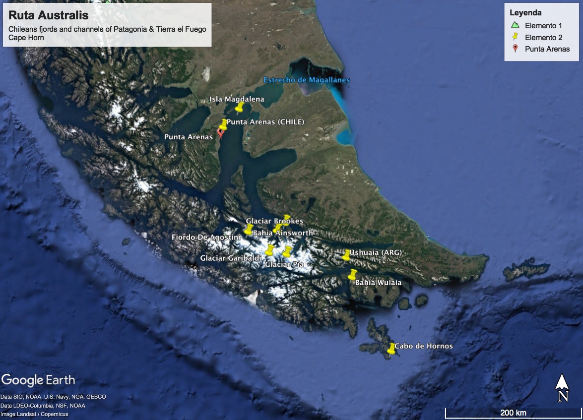 Mapa Ruta Australis